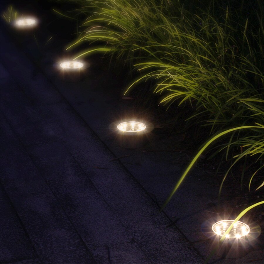 8LED Outdoor Solar Powered Buried Lamps Garden Patio Landscape Deck