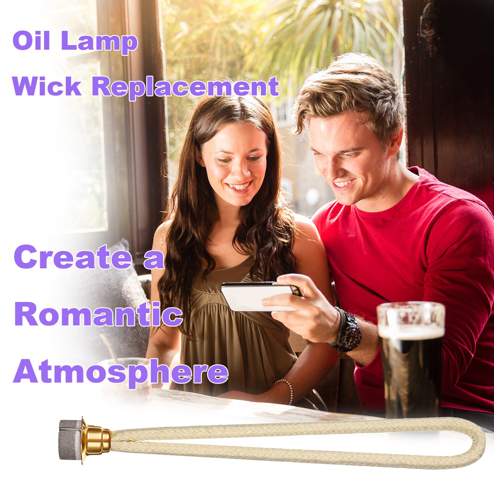 1PC 0.71Inch Oil Lamp Wick Replacement for Diffuser Aromatherapy Decor Air Tightly Control Catalytic Burner Fragrance Lamps Wick