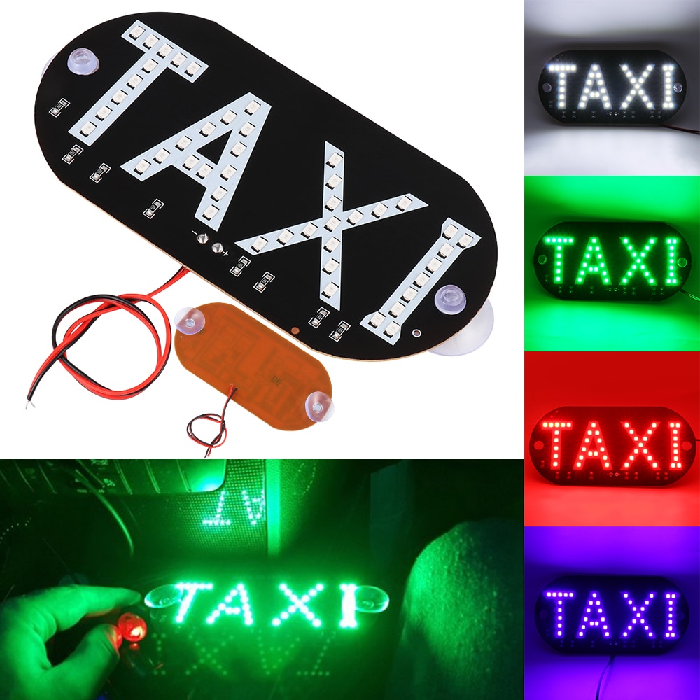 12V Taxi Led Autovoorruit Cab indicator Lamp Teken Kleurrijke LED Voorruit Taxi Light Lamp