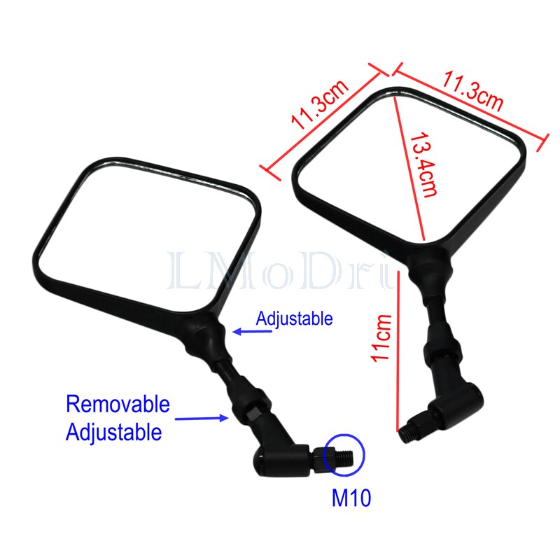 LMoDri Nero Dual Sport Moto Specchi Laterali Per Suzuki DR 200 250 DR350 350 DRZ 400 650 DR650 2 pezzi/lottp