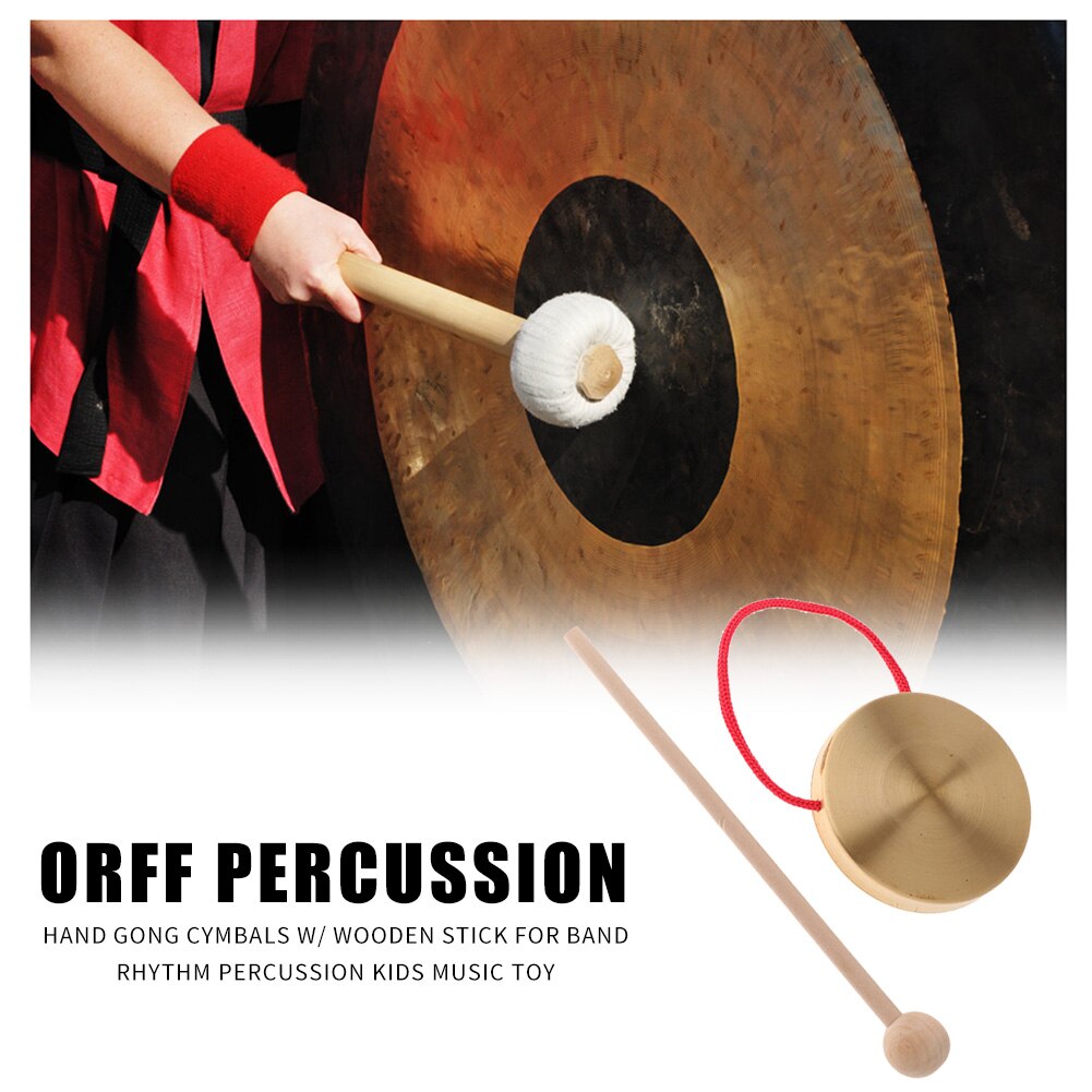 Mano platillos Gong con palo de madera capilla ópera percusión instrumento Musical folclórico tradicional china Juguete Musical