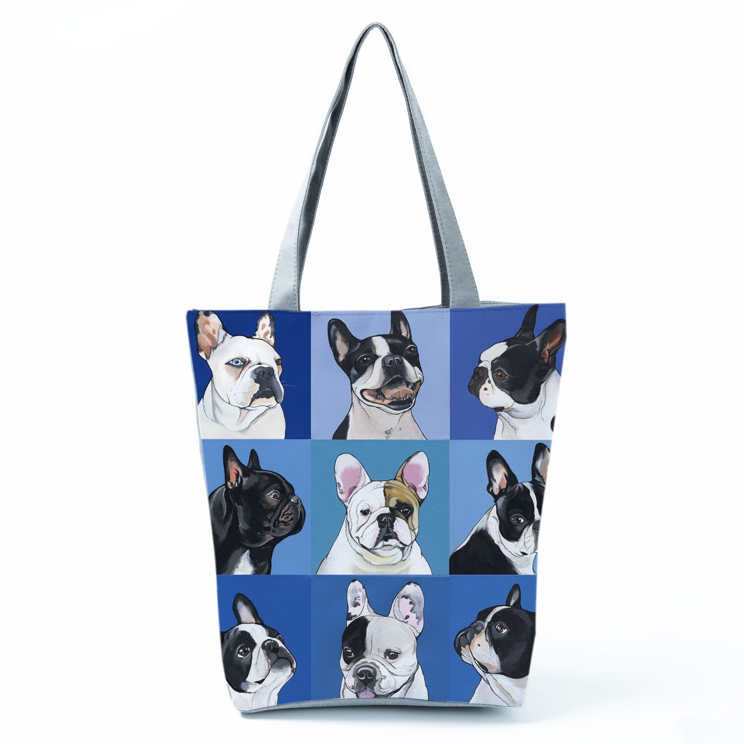 Mops z nadrukiem z psem torby na zakupy wielokrotnego użytku Animal Graphic praktyczne ekologiczne składane torebki przenośne pojemniki do przechowywania na zewnątrz dla kobiet: hl4454 Dog Handbag