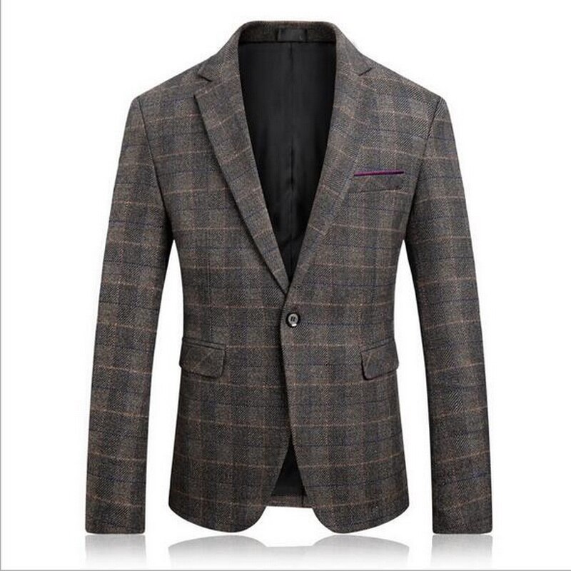 VXO Thick plaid Blazers Men lattice Formal jacket Popular Men Dress Blazers Homme Terno Masculin
