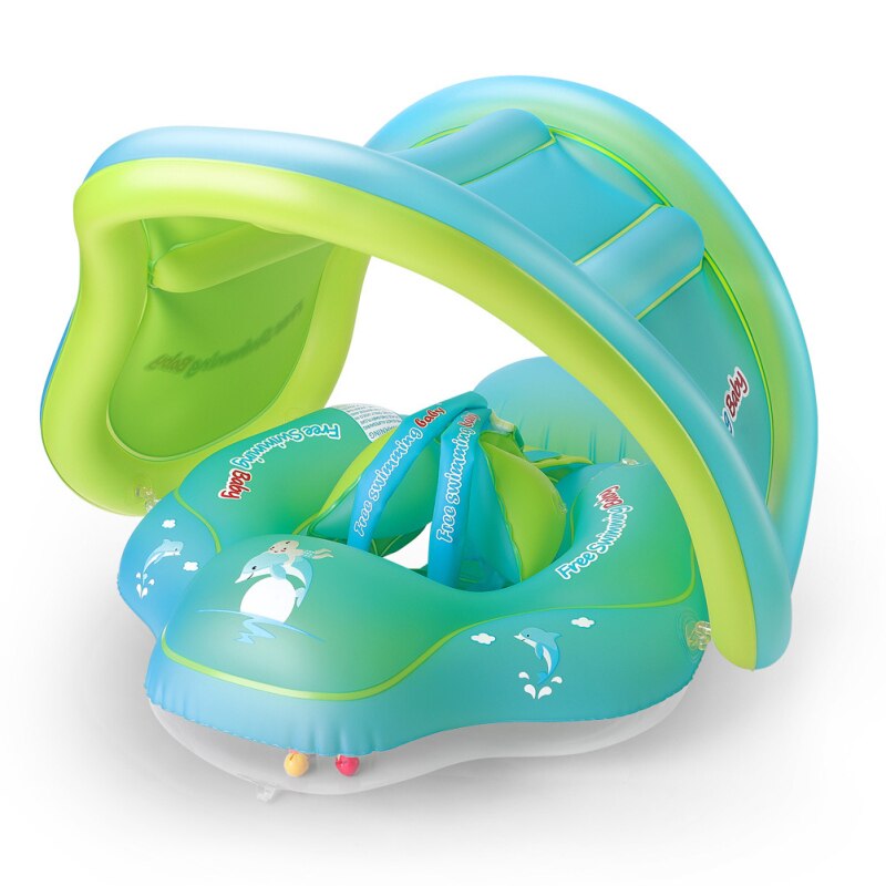 Babyzwemband, opblaasbare, dikke, milieuvriendelijke pvc okselring met zonnescherm