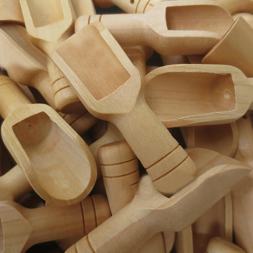 10pcs/set Mini Salt Spoons Wooden Coffee Tea Scoops Honey Coffee Condiment Salt Sugar Tea Spoon Kitchen Utensils