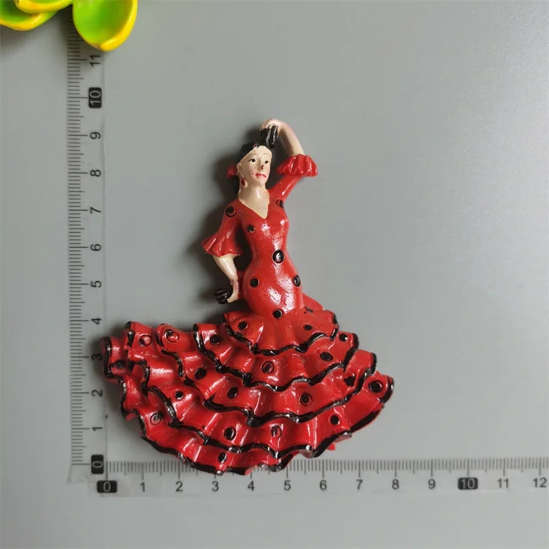 Magneet Tenerife Spanje Barcelona Toerisme Souvenirs Flamenco Danser Malaga Koelkast 3D Magnetische Stickers Ideeën: Donker Kaki