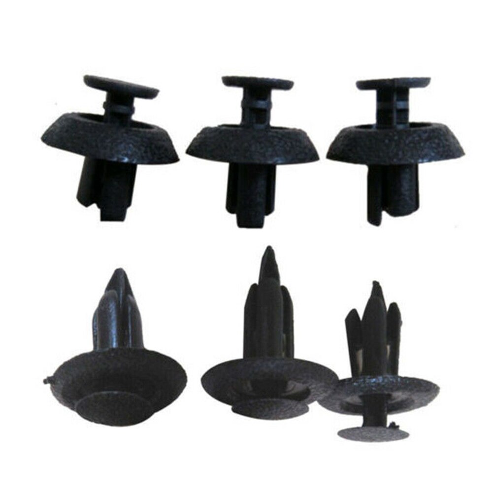 100 stk auto sort blandet plast skruenitter klips kit dørpanel skærm til bil kofanger trim skruer nitter klip