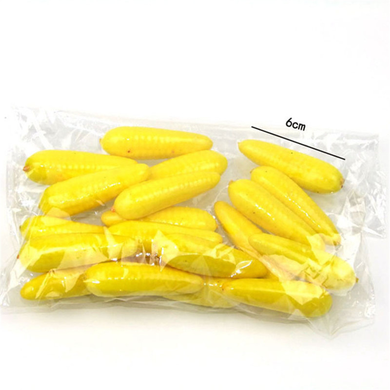 20 piezas Mini plástico fruta Artificial melocotón espuma barato manzana cereza simulación fruta falsa para la decoración del jardín de la boda del hogar: Corn