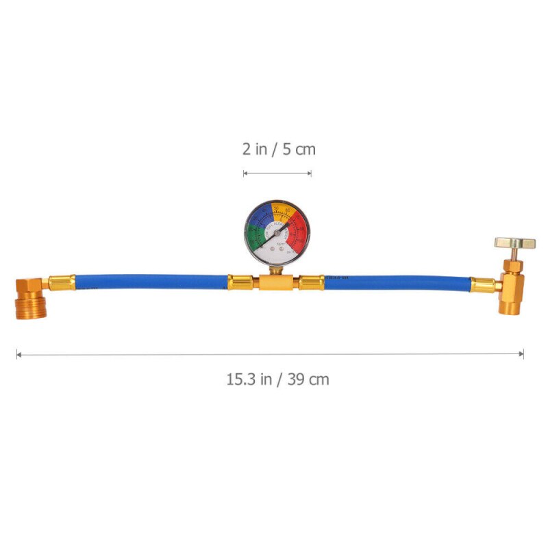 Refrigerant Charging Hose With Pressure Gauge R134a Air Conditioner Fluoride Tube Release Refrigerant Connector Pressure Gauge