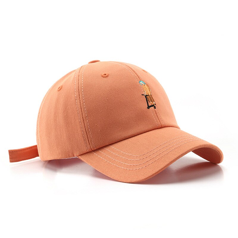 Mode Baseball Cap Voor Vrouwen Casual Snapback Hoed Katoen Dames Borduren Hoeden Lente Meisjes Paardenstaart Cap Verstelbare: Orange