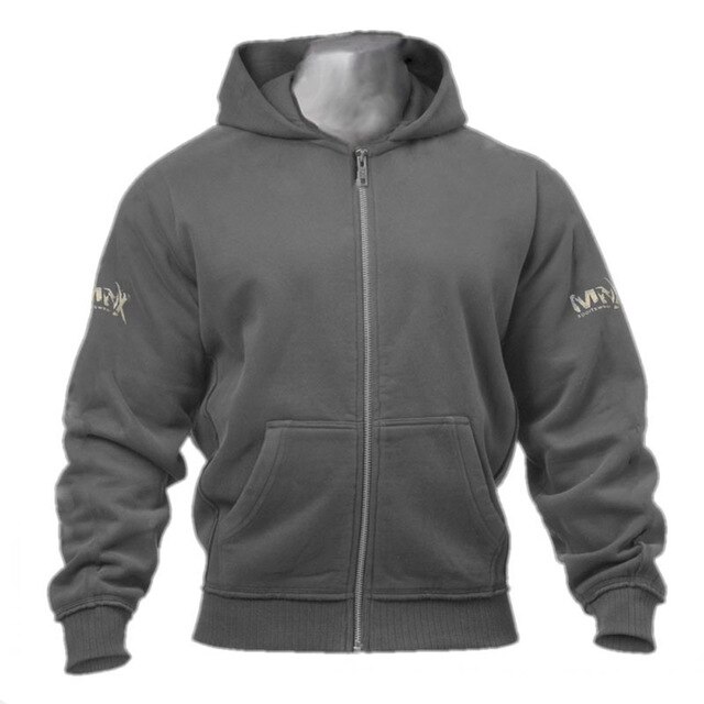 Warm Winter Hoodie Thicken Sweatshirt Men Gym Fitness Workout Casual Cotton Men's Sports Jacket Zipper Top Coat Outerwear: M / Gray