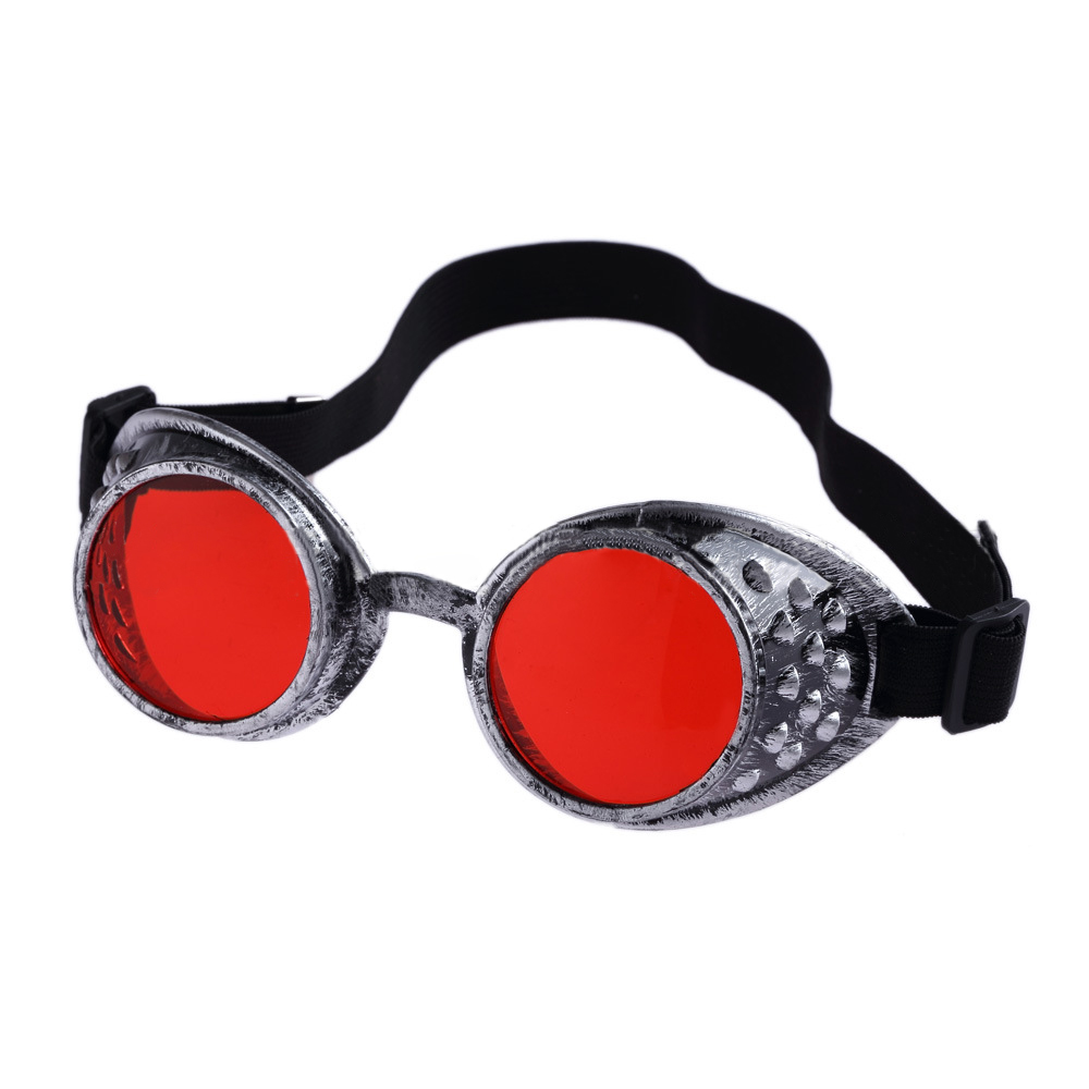 Vintage okulary Steampunk dla dorosłych okulary Cosplay gogle dekoracje na Halloween Heavy Metal gogle kierowcy soczewki Eclipse unisex: zgniły zielony
