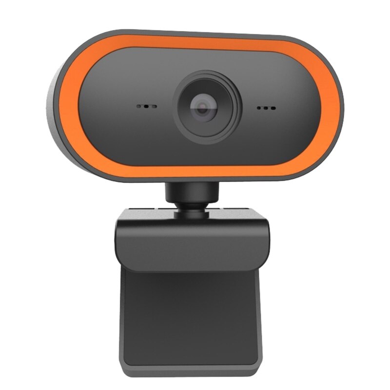 2K Hd Computer Usb Camera, leef Microfoon Camera Met Driehoek Beugel-Blauw/Oranje 2 Kleuren 1Pc