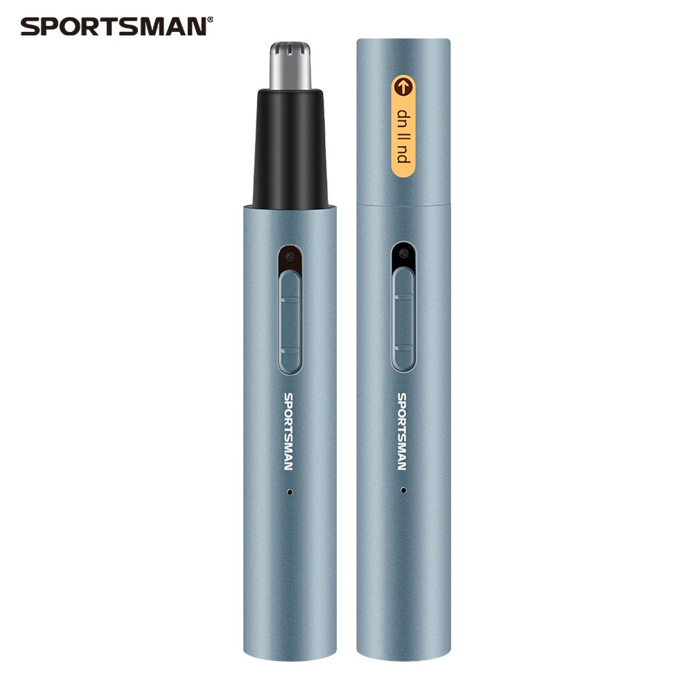 Lithium ion electric male nose eyebrow trimmer men's razor nose hair remover: Blue