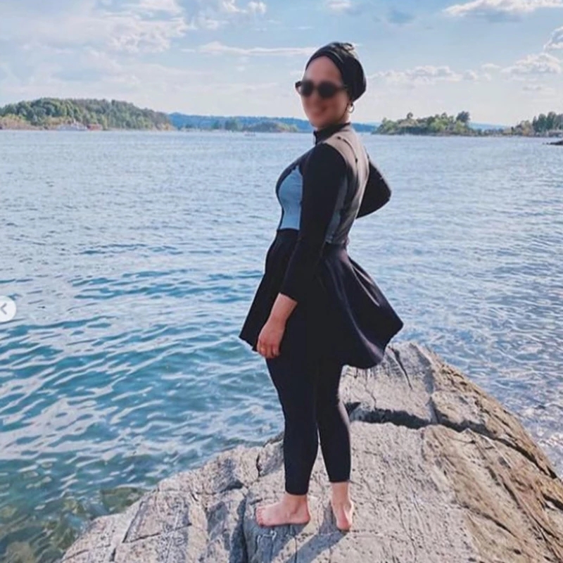 Traje de baño musulmán conservador para mujer, bañador árabe, turco, pakistaní, islámico, Burkini