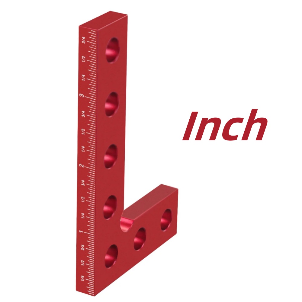 Herramienta de marcado de borde cuadrado de precisión de 90 grados para carpintería, calibre cuadrado de marcado de bolsillo de carpintería de aluminio, regla de ángulo recto