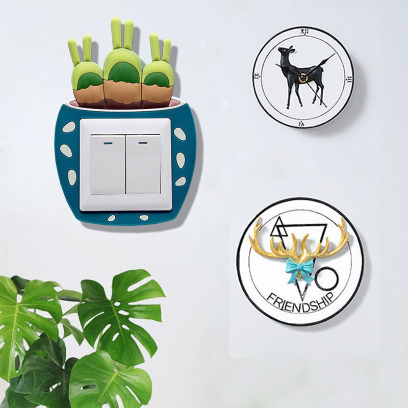 Pegatina de conmutador luminosa de dibujos animados para sala de estar, pegatina de pared para niños, calcomanía de interruptor de luz luminosa, decoración del hogar, cubierta protectora