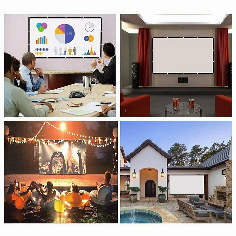 Projector Screen HD Foldable Anti-Crease Portable Projection Movies Projector Screen for Home Theater Outdoor Indoor Backdrops