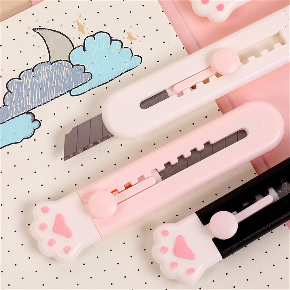 1/3pcs Cute Cat Paw Utility Knife Kawaii Mini Portalble Utility Knife Cutter Letter Envelope Opener Knife School Office Supplies