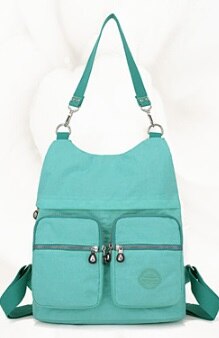 Jinqiaoer Kleur Vrouwelijke Tas Waterdichte Nylon Tas Vrolijk Grote Capaciteit Rugzak Beknopte Sfeer Rugzakken Boodschappentas: green