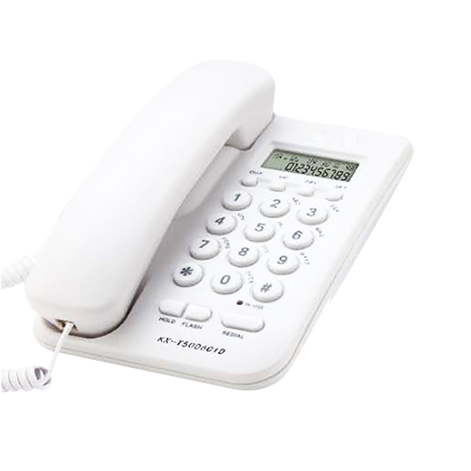 Téléphone à gros bouton pour la maison et le bureau, KX-T5006CID fixe, son fort, FSK DTMF, appel d&#39;affaires, identification de l&#39;appelant de l&#39;hôtel, cordon mural: WHITE
