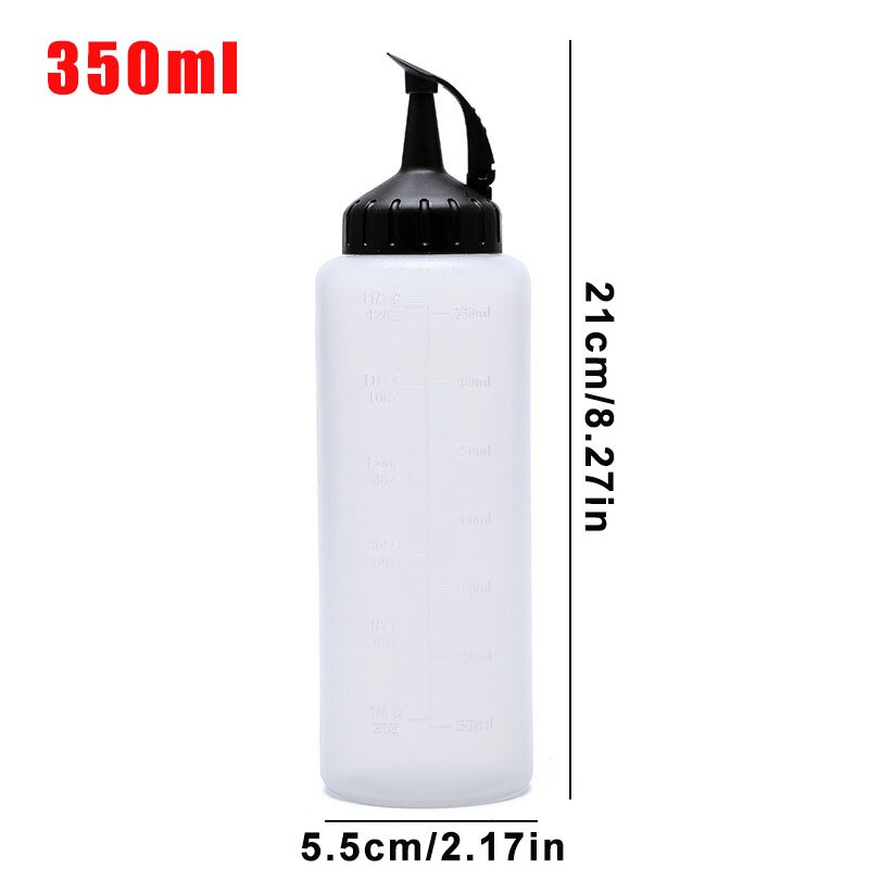 175/350ML Squeeze Condiment Bottles Oil Can Sealing Cap Seasoning Jar Salad Sauce Bottles Ketchup Bottle Kitchen Supplies: Black 350ml