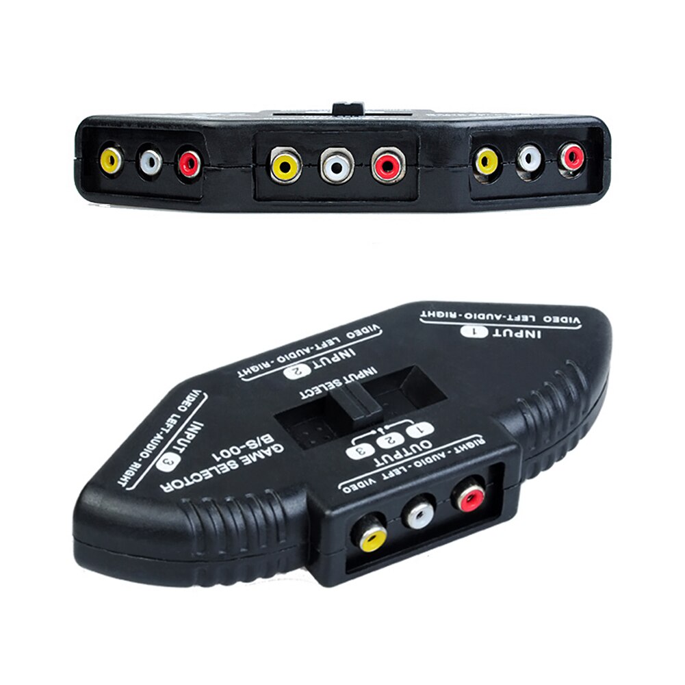 Portable Selector Home Durable With Cable Connecting DVD TV Practical 3-Input 1-Output Switcher AV Splitter