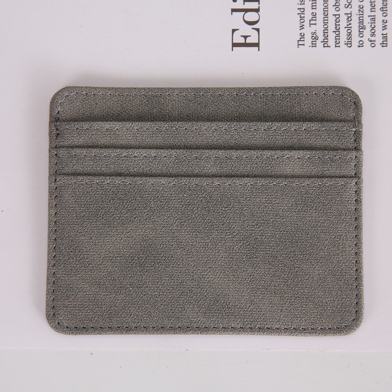 Tarjetero Artificial de Pu con múltiples ranuras para hombre y mujer, Mini tarjetero de identificación, monedero pequeño para hombre y mujer, billetera delgada, tarjetero, novedad de 2022: Grey