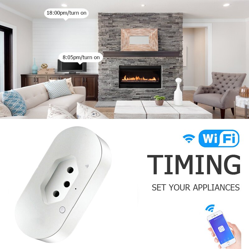 Tuya – prise de courant intelligente WiFi, 16a, sans fil, commande vocale, compatible avec Alexa Google Home
