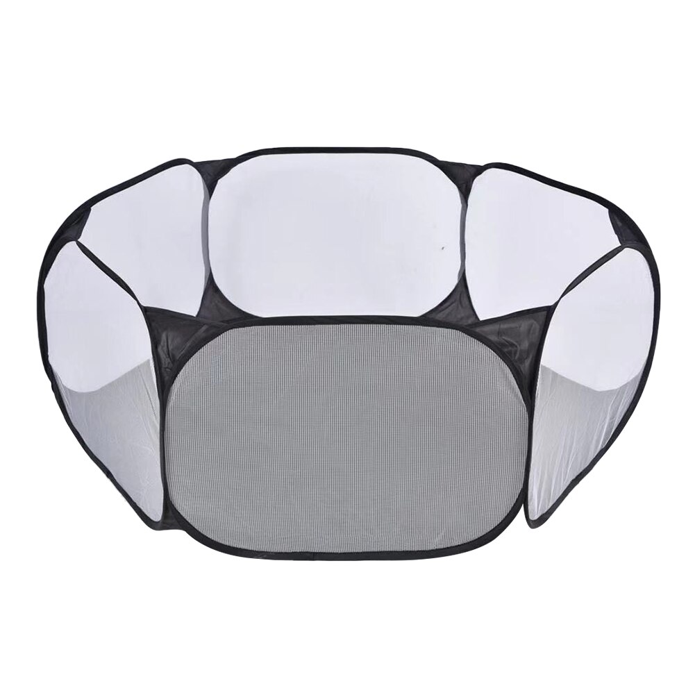 Valla plegable de Color puro para hámster de Gato, parque de juegos para interior y exterior, corralito invisible de rubits, jaula de animales pequeños: Black