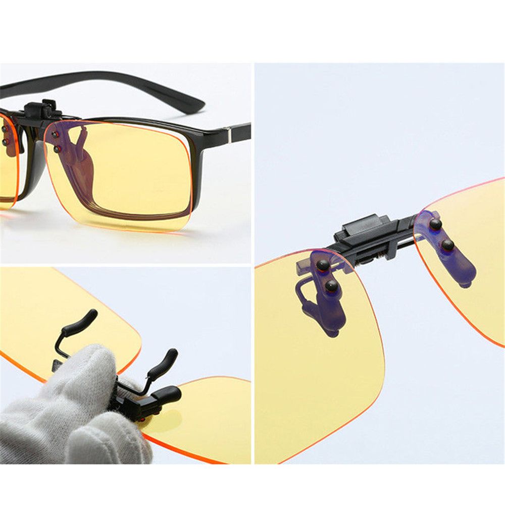 1 stk klip på blåt lysfilter blokerende briller kontorcomputer anti blue ray klip på briller uv stregaflastning for kvinder mænd