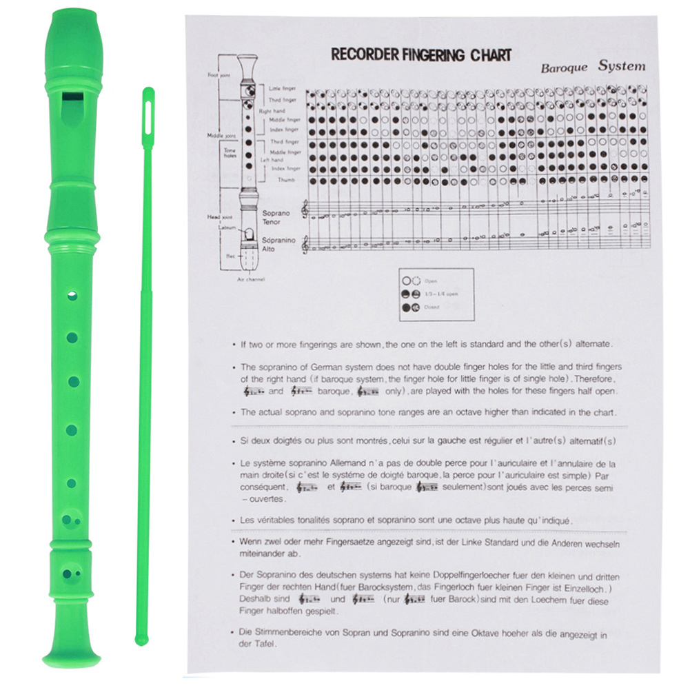Clarinete ABS para niños y adultos, instrumento Musical educativo, con palo de limpieza, T8: Verde