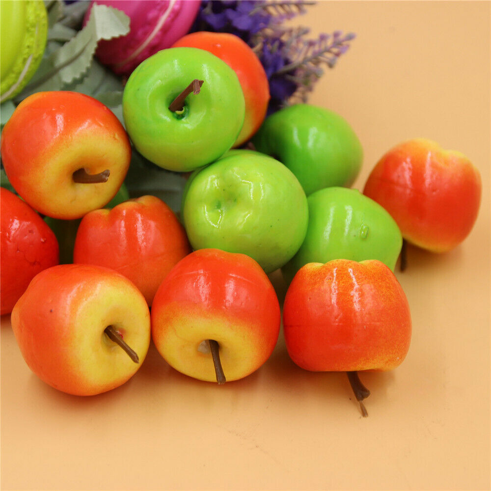 10 Pcs Artificial Foam Mini Apples Red Green Simulation Faux Fruit DIY Crafts Ornaments Photography Props Wedding Home Decor