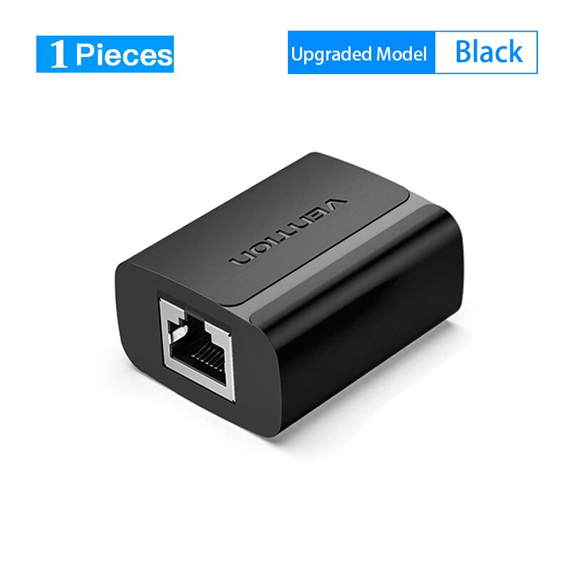 Vention RJ45 Splitter 1 to 2 RJ45 Splitter Network Adapter Female Network Extender Extension Connector for Laptop Ethernet Cable: Upgraded Black 1Pcs
