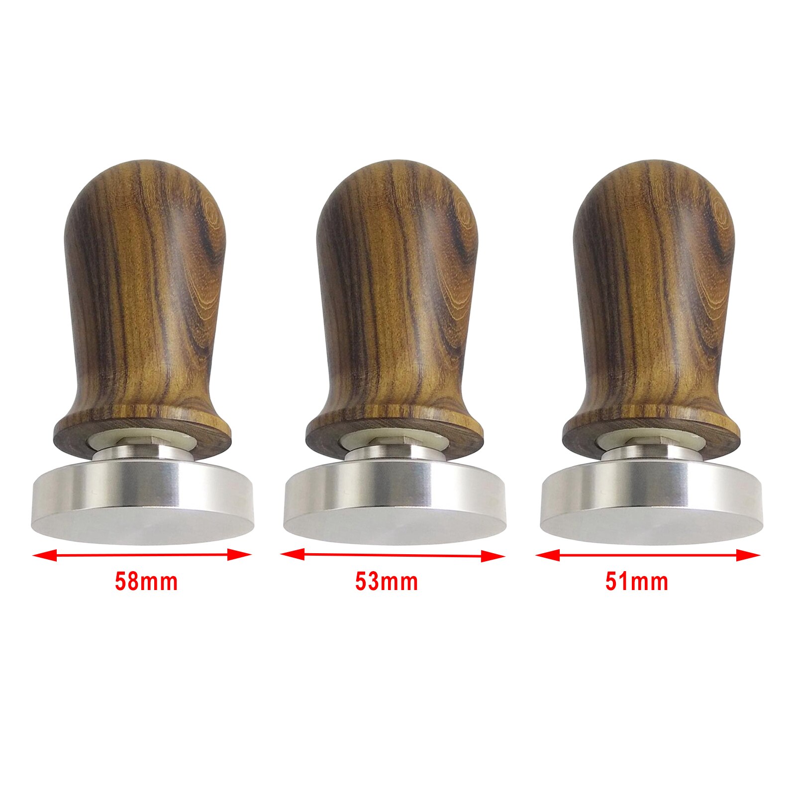 Espresso Coffee Tamper 51-58mm Flat Base Hande made Solid Wood Handle