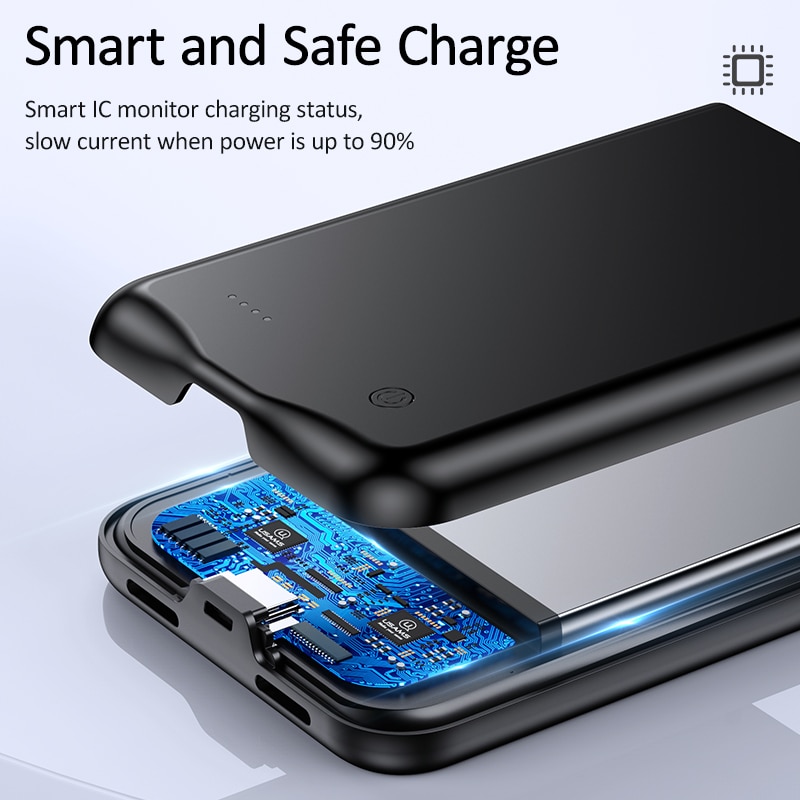 USAMS Power Bank Case for iPhone 11 pro max External portable battery Charge case for iPhone 11 Ultra-thin Data Backup chargers