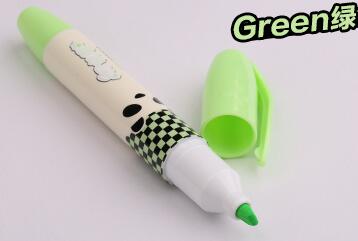 1X mignon Kawaii Panda cochon animaux surligneur papier marquage stylo dessin école fournitures de bureau étudiant gratifiant papeterie: GREEN