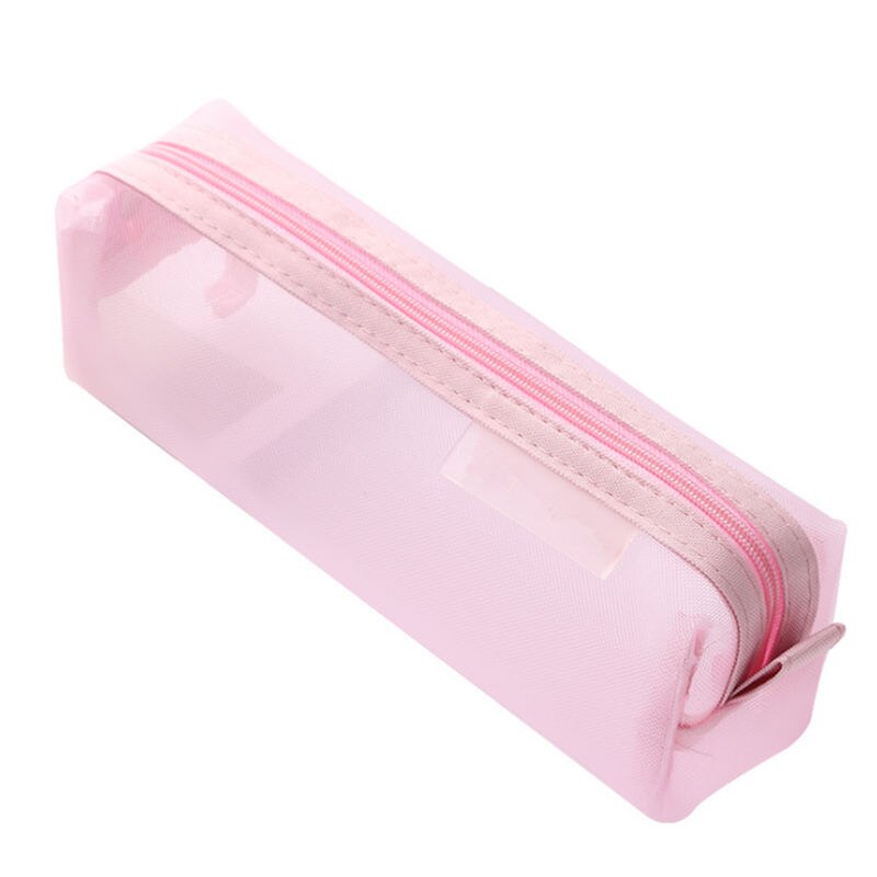 Estuches de lápices transparentes para niñas, 1 unidad, artículos para la mochila del colegio, estuche de papelería, caja de lápices Kawaii: pink