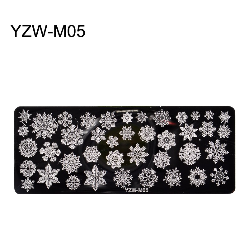 1 pc nail art stempelplaten nagellak print blad bloem dromenvanger sneeuwvlok kerst stempel schraper spons: Gangyin-yzw -m05