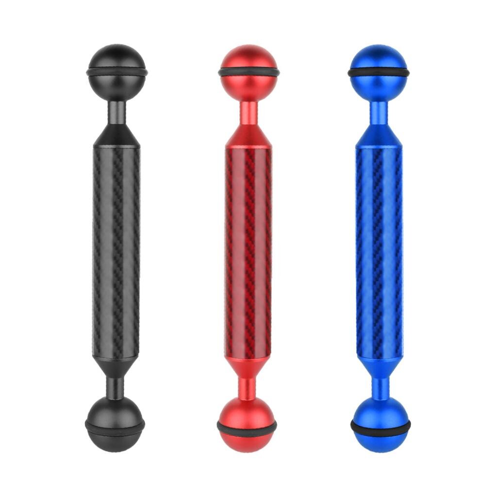 6 polegada comprimento 20.8mm diâmetro duplo bolas de fibra de carbono flutuante braço estender suporte, diâmetro da bola: 1 polegada azul