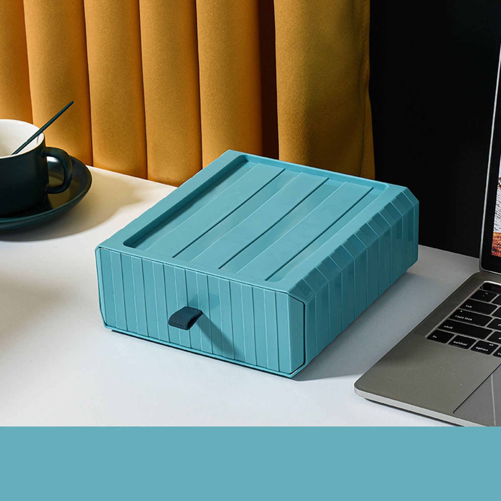 Multifunctional Drawer Storage Box Desktop Storage Organizer for Cosmetics Student Stationery Small Sundries: Blue