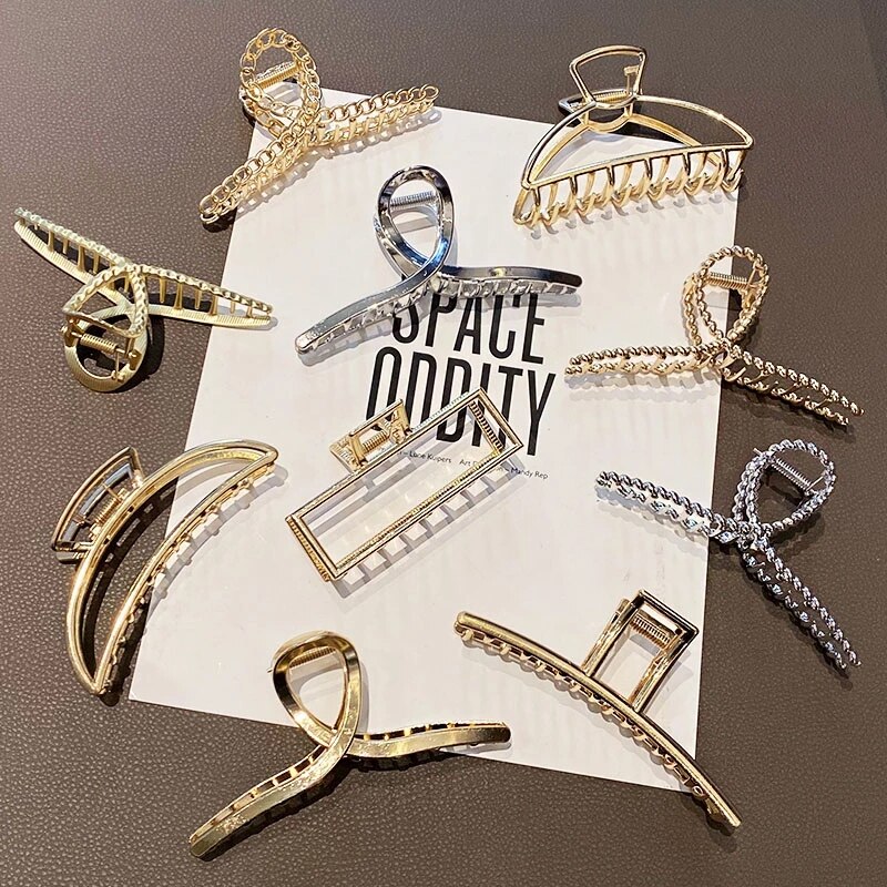 2021 mulheres meninas coreano estilo mental garras de cabelo moda geométrica acessórios para o cabelo tamanho grande simpe grampos de cabelo headwear para as mulheres