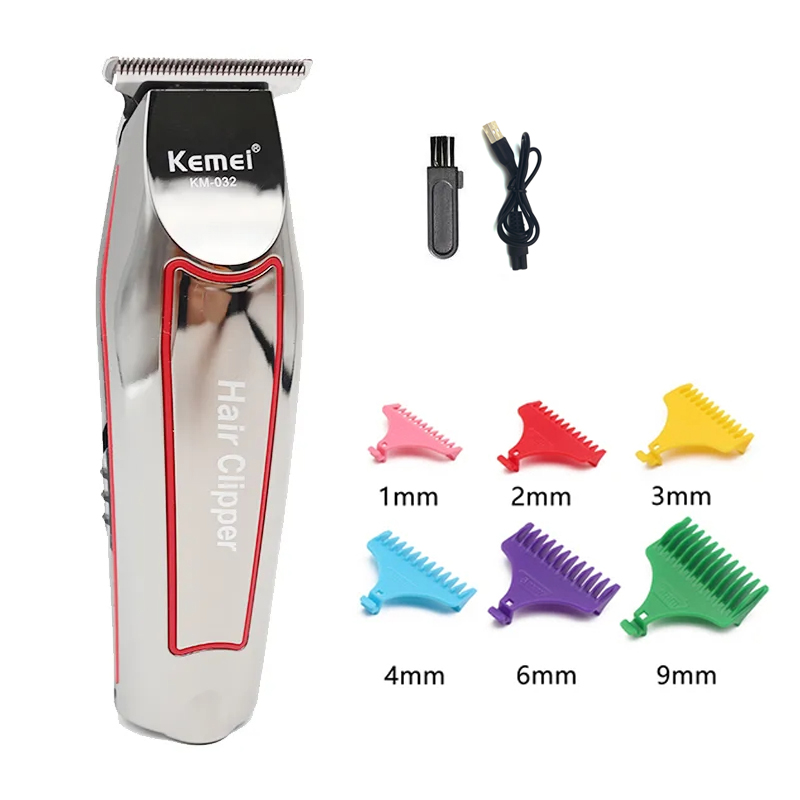 Kemei KM-032 Macchina per tagliare i capelli professionale toelettatura rifinitore per uomo Finitura Taglio di capelli senza fili clipper Rasoio elettrico Barba: Borgogna