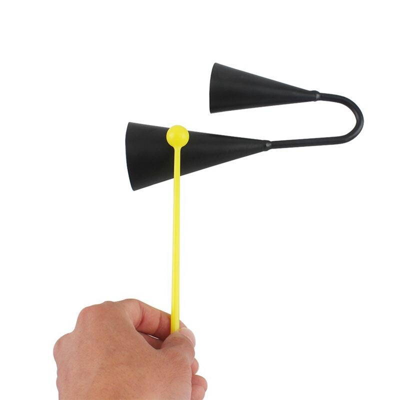 Homeland iron cow bell, tweekleurige zwarte koebel met sticker voor percussie-instrument