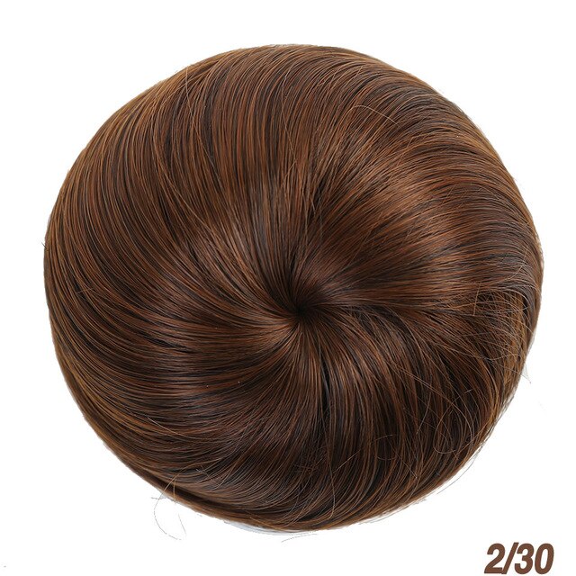 Buqi-extensiones de pelo corto y liso para mujer, moños resistentes al calor, Clip sintético de , accesorios para el cabello: 2I30