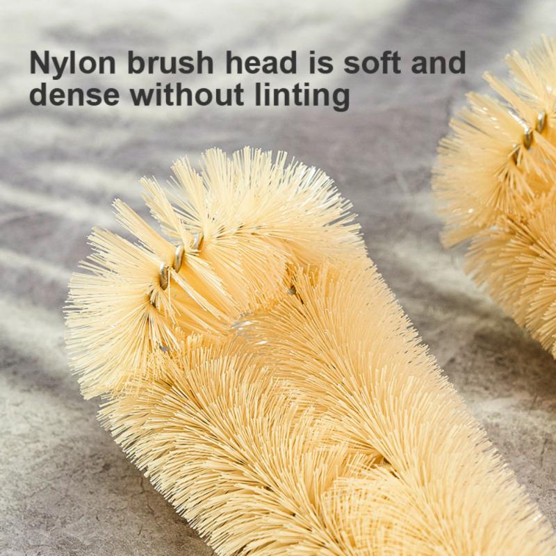 Extra Long Wooden Handle Cup Brush Baby Bottle Brush Set Nylon Kitchen Glass Vacuum Flask Cleaning Cup Brush