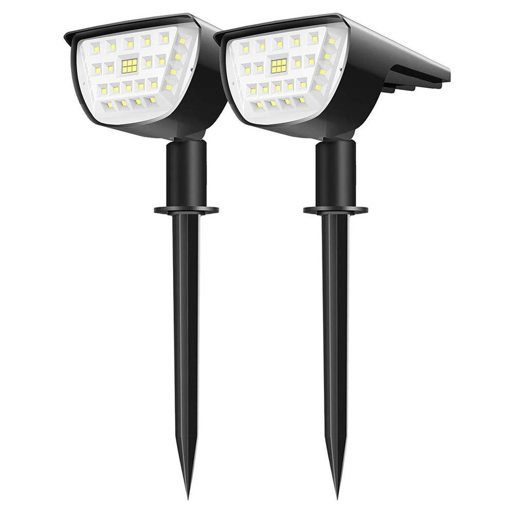 32 doprowadziło ogrodowe lampy solarne oświetlenie zewnętrzne IP65 wodoodporne światło krajobrazu zasilane energią słoneczną ziemi kolec lampy ogrodowe: 2szt