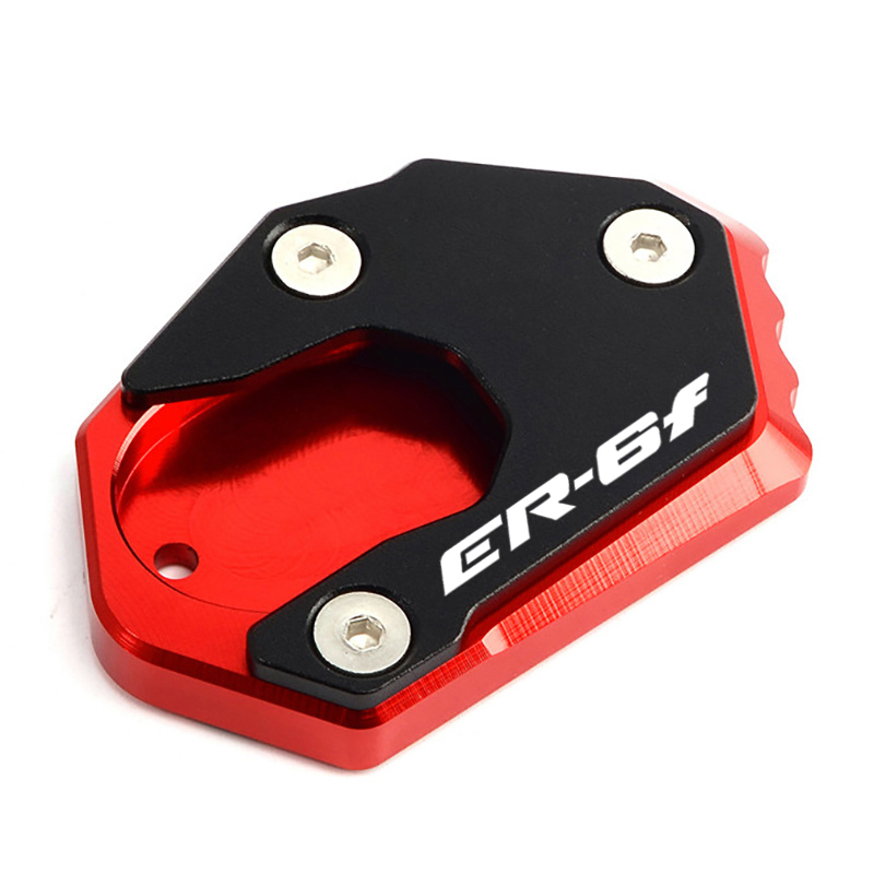 Para ER-6F er6f accesorios de motocicleta soporte lateral extensión de caballete placa de soporte: Rojo