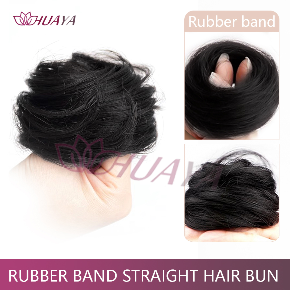 Moño desordenado, extensión de moño recto, Mini banda de goma, moño para el pelo, peluca de Donut sintética, accesorio, moño Updo: 1B/30HL