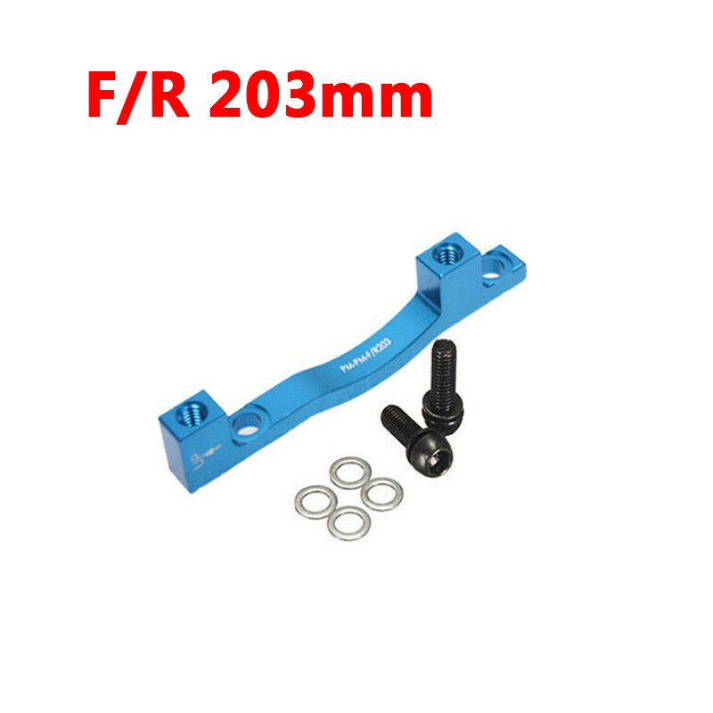 Freno de disco de aluminio para bicicleta de montaña, adaptador de Rotor de disco, pinza delantera y trasera de 180/203mm, PM-PM de accesorios de ciclismo: Blue F-R203mm